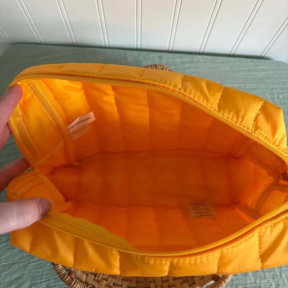 Sol de Janeiro Quilted Yellow Cosmetic Makeup Travel Bag